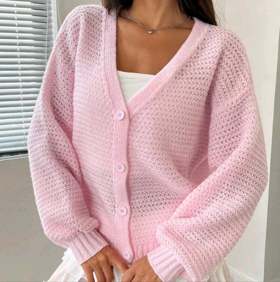 Women's Casual Drop Shoulder Loose Open Front Solid Cardigan For Spring - Picture 4 of 4